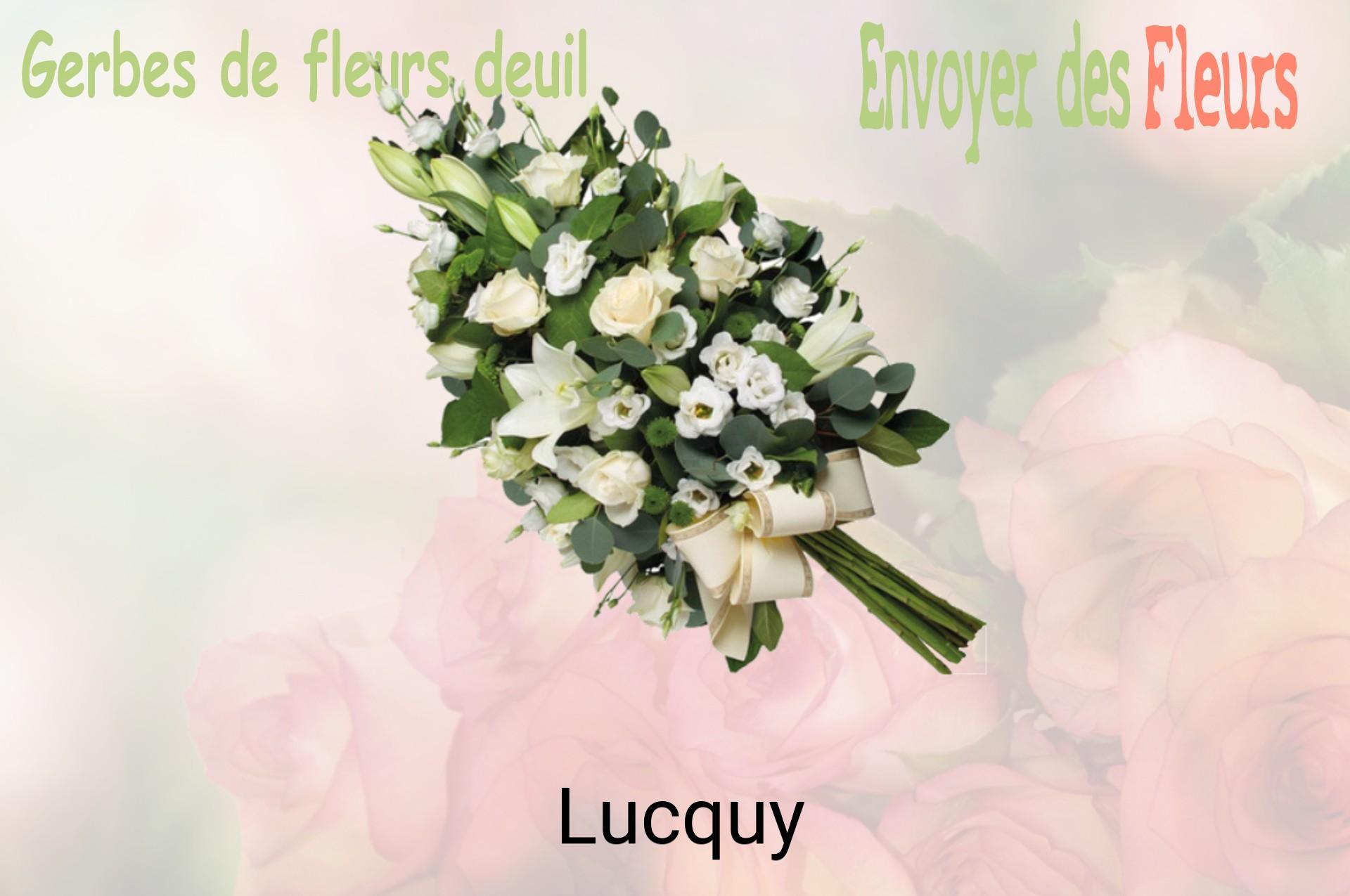 Gerbe de fleurs de deuil livrée à Lucquy